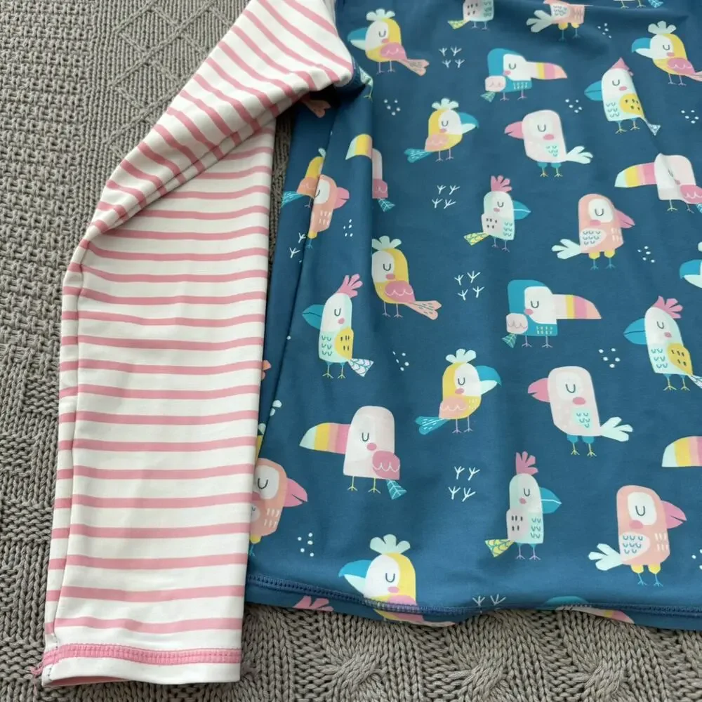 RuffleButts Bird & Stripes Rash Guard ~ 8 - Picture 4 of 8